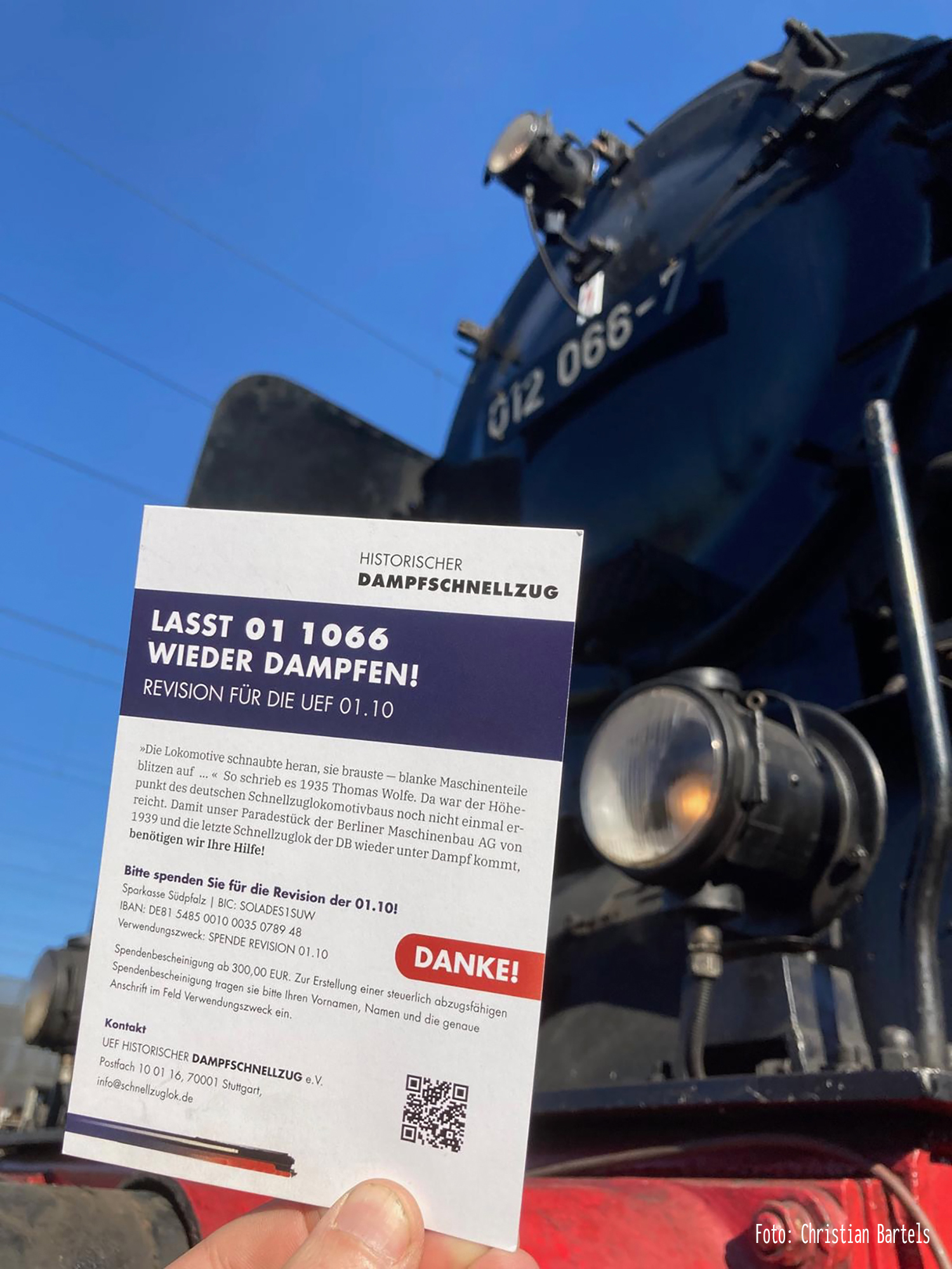 Die UEF Historischer Dampfschnellzug benötigen Unterstützung für die Hauptuntersuchung ihrer Lok 01 1066